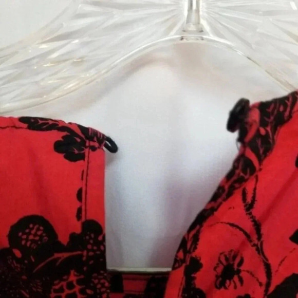 Zara Red Black Floral Sequin Casual Maxi Dress Blogger's Favourite XS - Picture 12 of 16